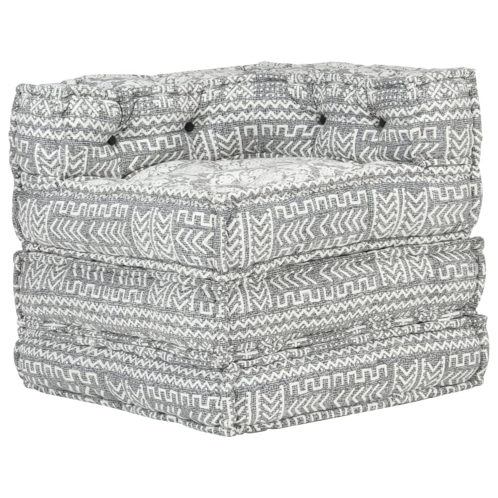 Pouf Modulare Grigio Chiaro in Tessuto - homemem39