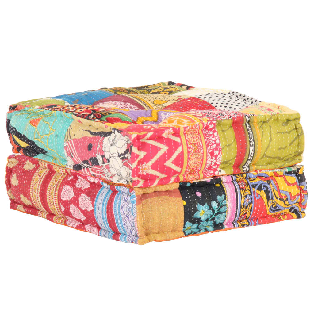 Pouf 60x70x36 cm in Tessuto Patchwork - homemem39