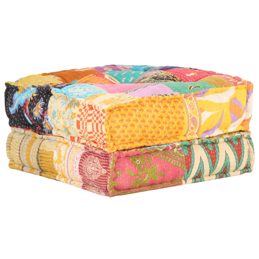 Pouf 60x70x36 cm in Tessuto Patchwork - homemem39