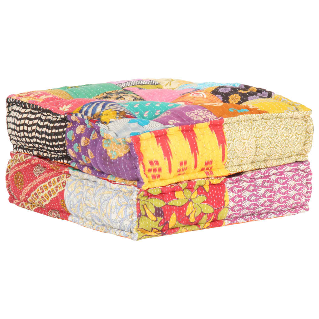 Pouf 60x70x36 cm in Tessuto Patchwork - homemem39