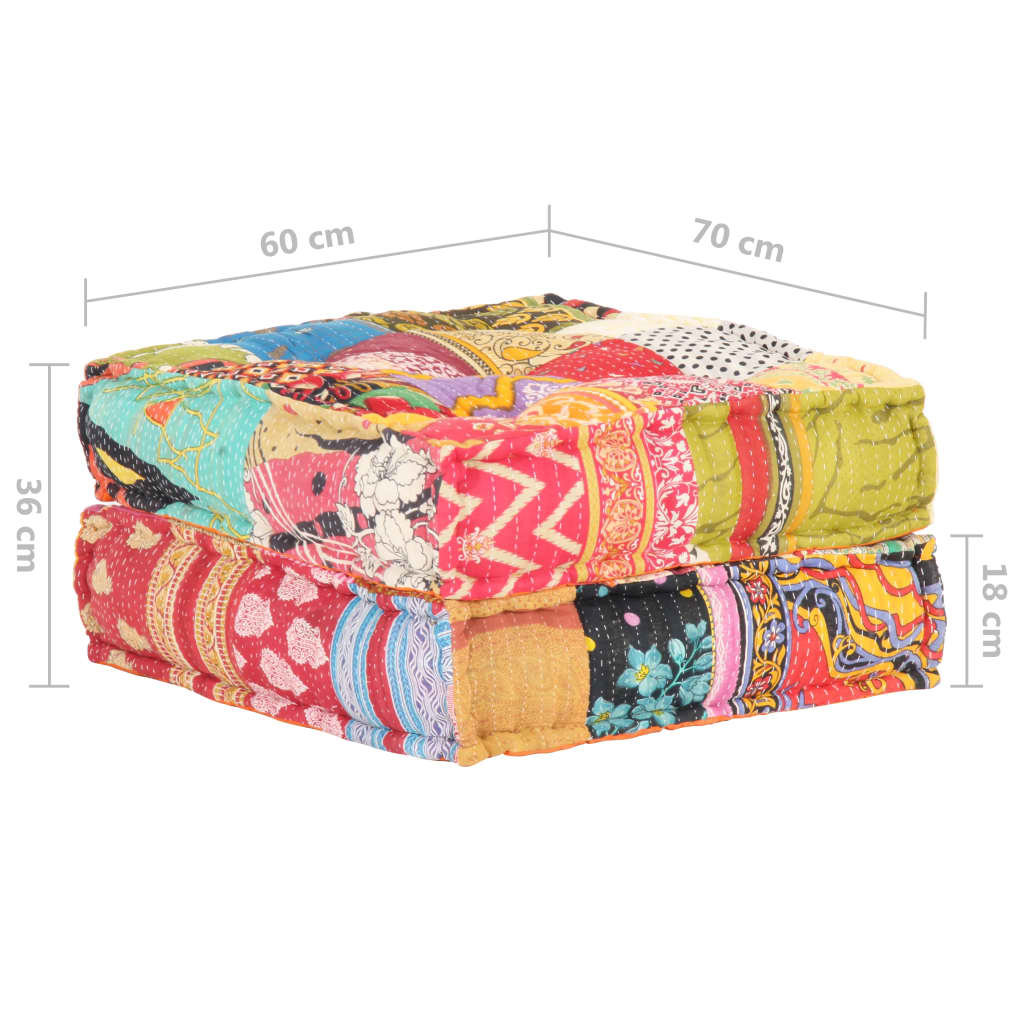 Pouf 60x70x36 cm in Tessuto Patchwork - homemem39