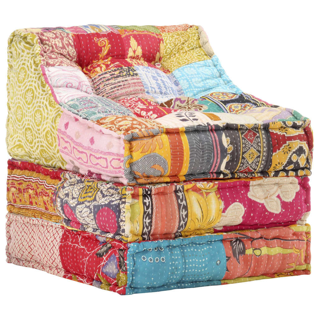 Pouf Modulare in Tessuto Patchwork - homemem39