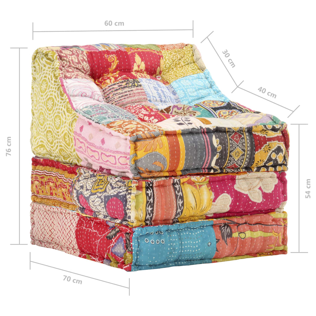 Pouf Modulare in Tessuto Patchwork - homemem39