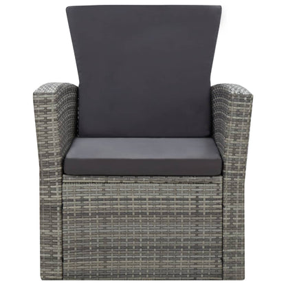 Set Divani da Giardino 4 pz con Cuscini in Polyrattan Grigio - homemem39