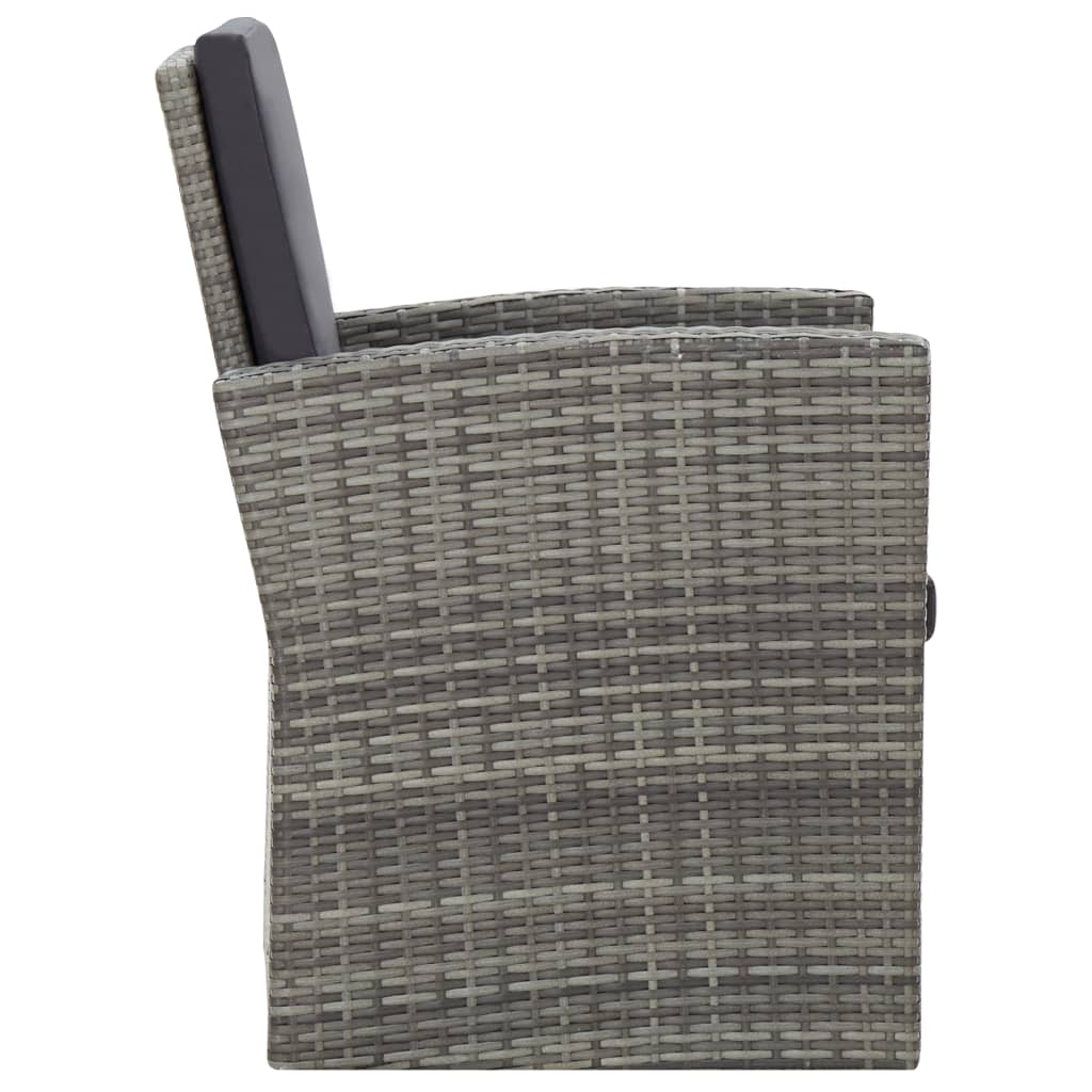 Set Divani da Giardino 4 pz con Cuscini in Polyrattan Grigio - homemem39