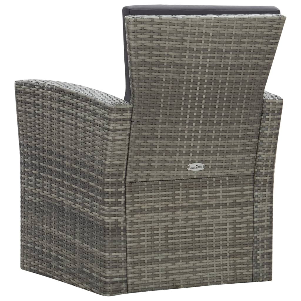 Set Divani da Giardino 4 pz con Cuscini in Polyrattan Grigio - homemem39