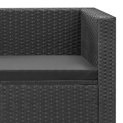 Set Divani da Giardino 4 pz Nero con Cuscini in Polyrattan - homemem39