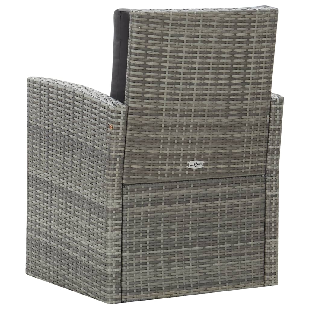 Set da Pranzo da Giardino 5 pz con Cuscini in Polyrattan Grigio - homemem39