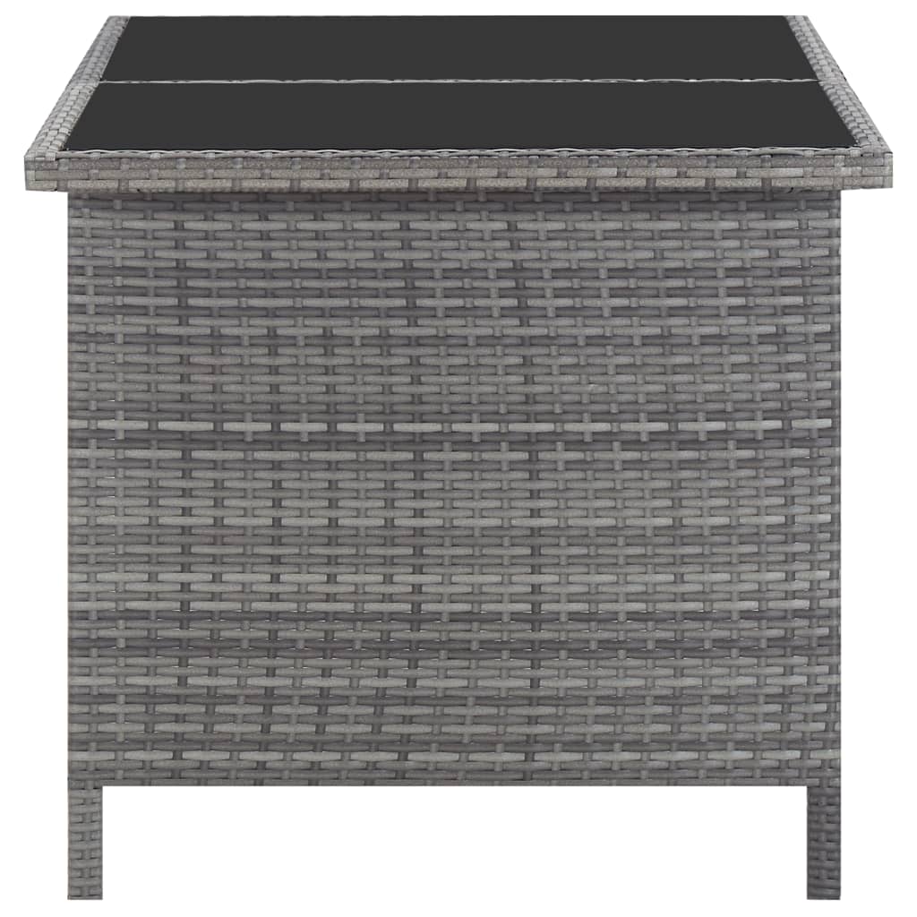 Set da Pranzo da Giardino 5 pz con Cuscini in Polyrattan Grigio - homemem39