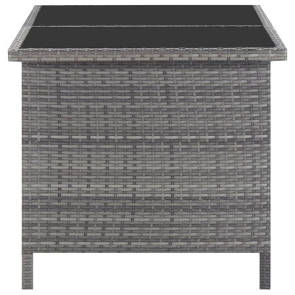 Set da Pranzo da Giardino 5 pz con Cuscini in Polyrattan Grigio - homemem39