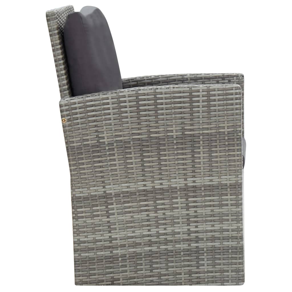 Set da Pranzo da Giardino 5 pz con Cuscini in Polyrattan Grigio - homemem39