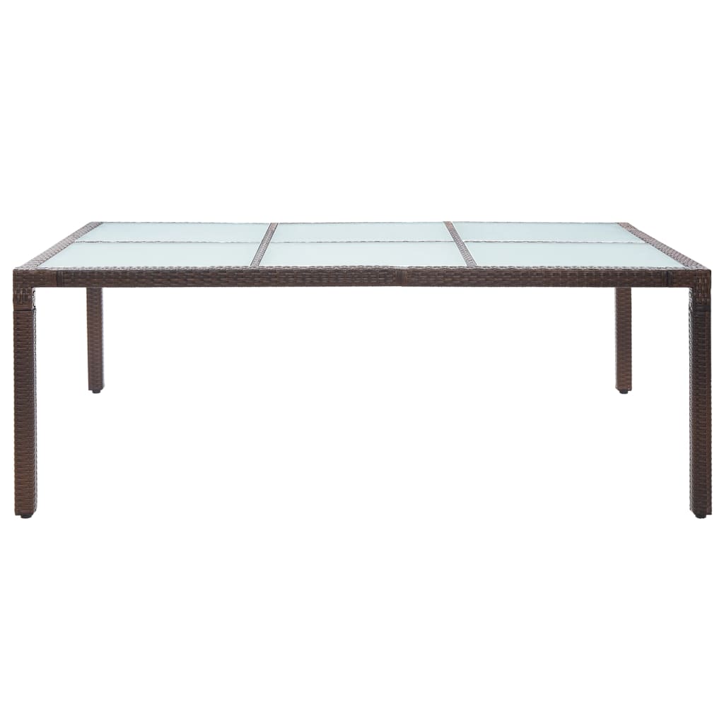 Tavolo da Pranzo da Giardino Marrone 200x150x74cm in Polyrattan - homemem39