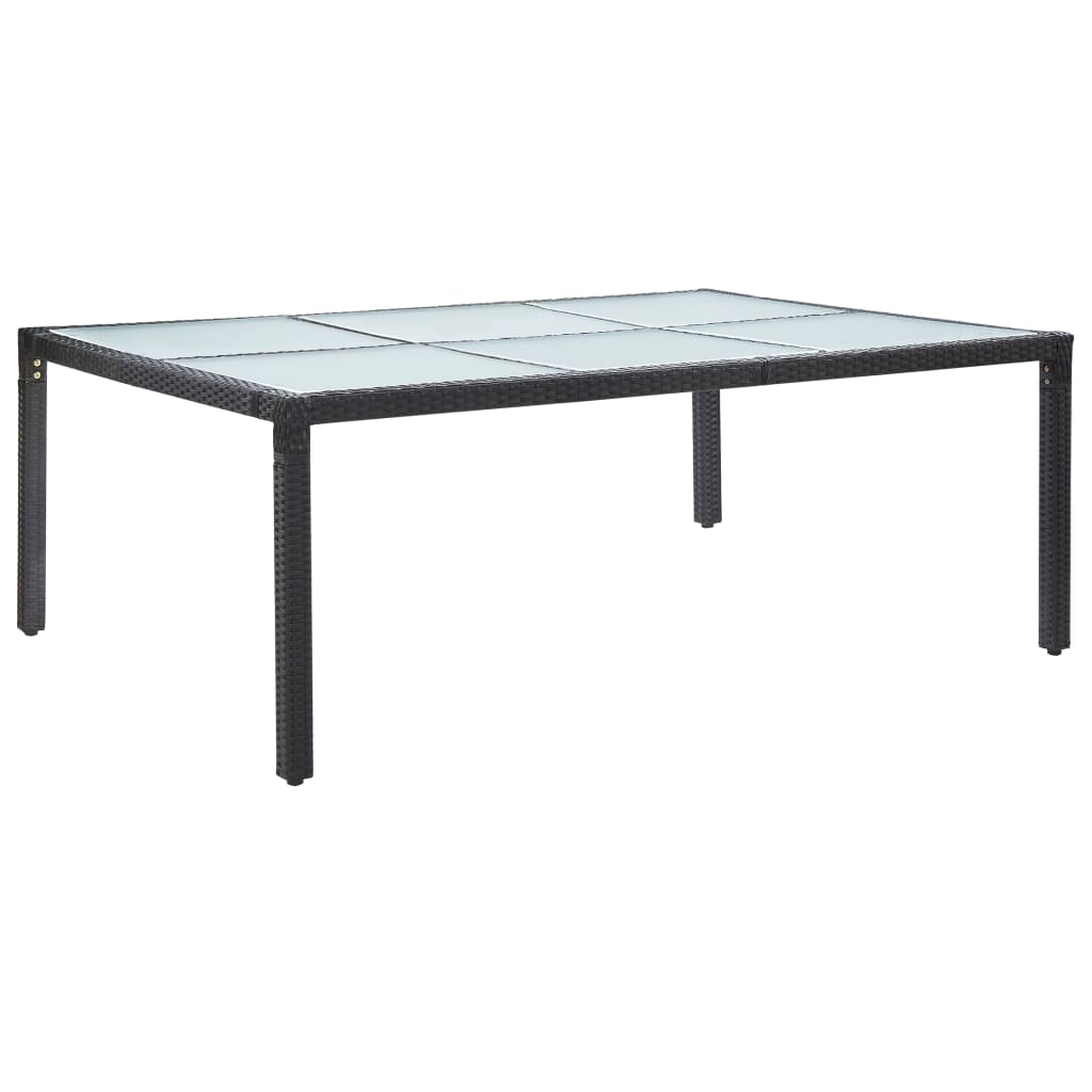 Tavolo da Pranzo da Giardino Nero 200x150x74 cm in Polyrattan - homemem39