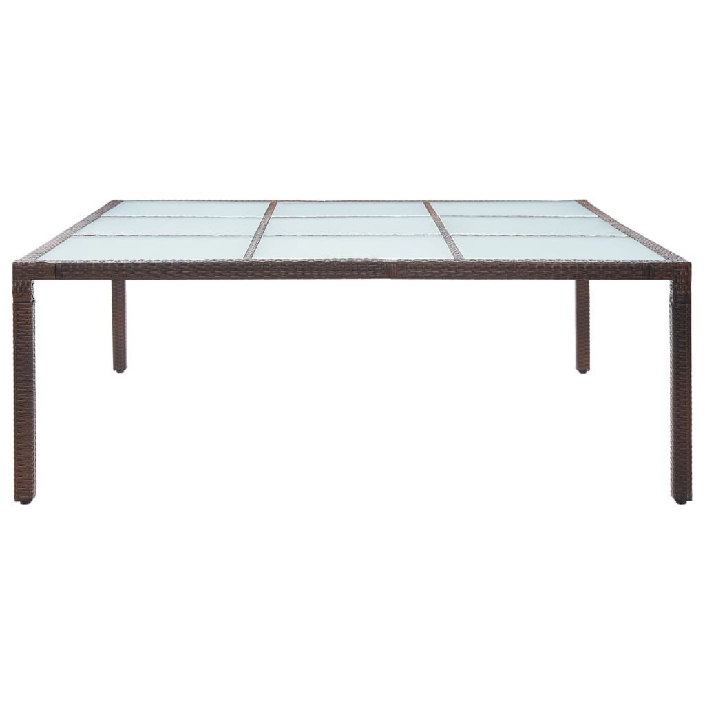 Tavolo da Giardino Marrone 200x200x74 cm in Polyrattan - homemem39