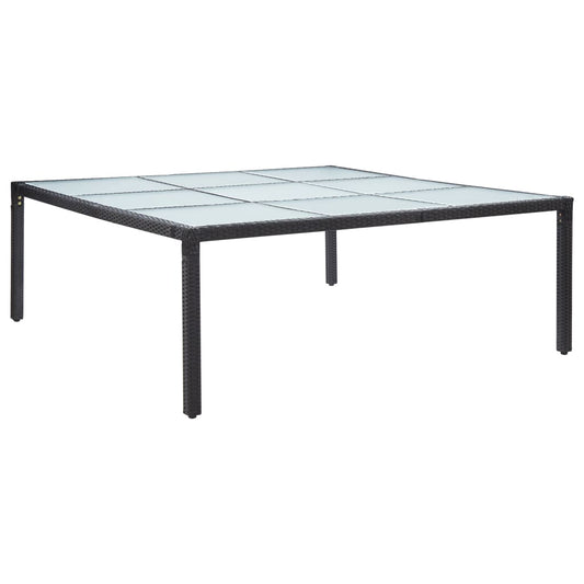 Tavolo da Giardino Nero 200x200x74 cm in Polyrattan - homemem39