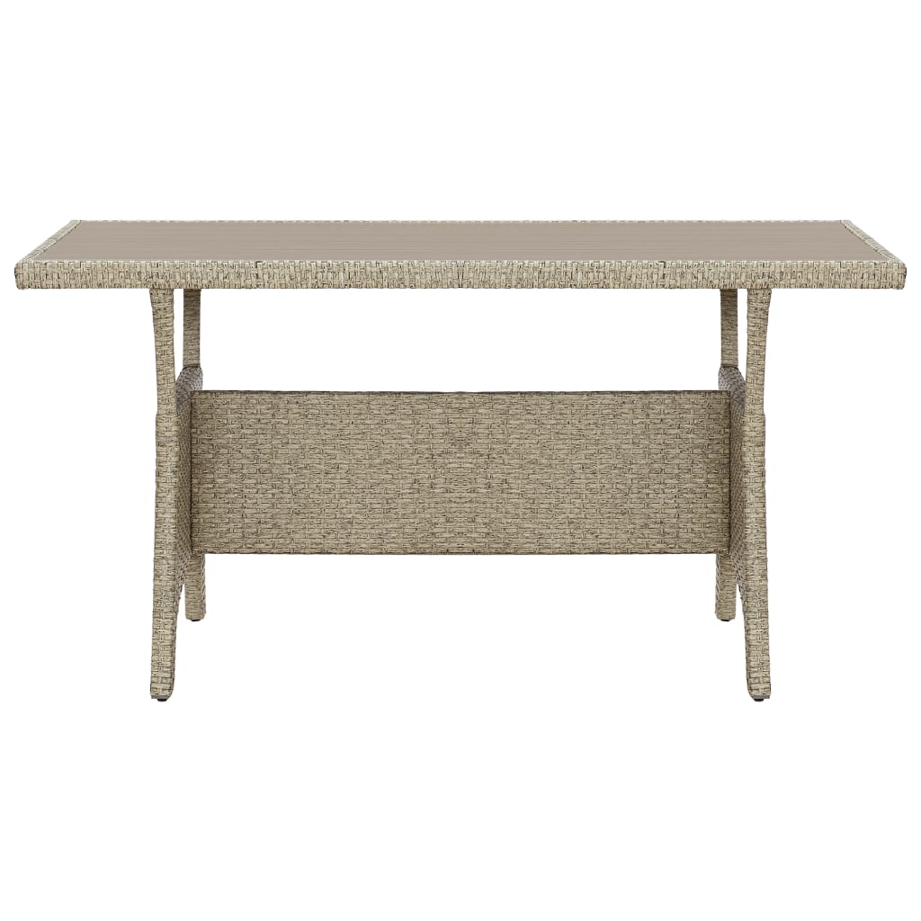 Tavolo da Giardino Grigio 130x70x66 cm in Polyrattan - homemem39