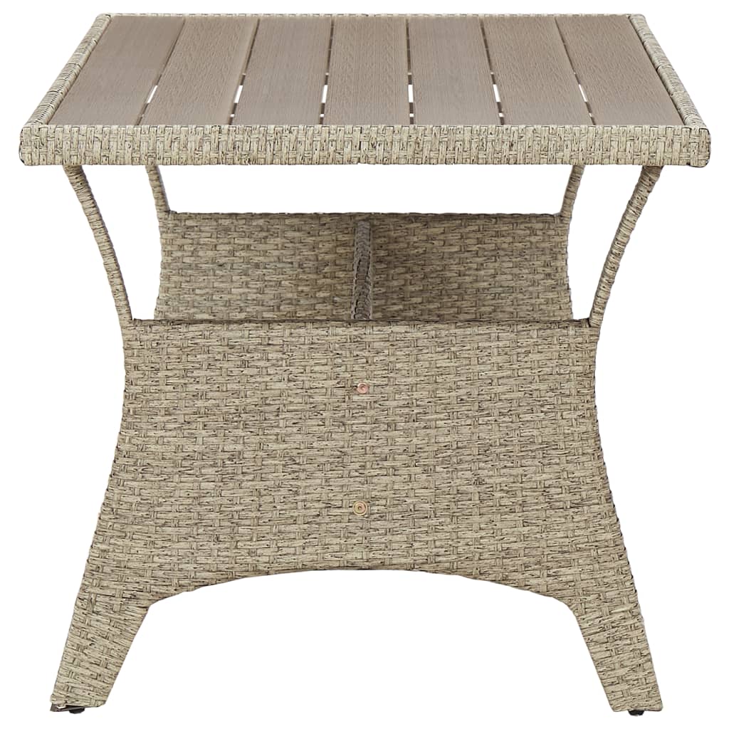 Tavolo da Giardino Grigio 130x70x66 cm in Polyrattan - homemem39