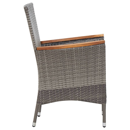 Set da Pranzo da Giardino 9 pz con Cuscini in Polyrattan Grigio - homemem39