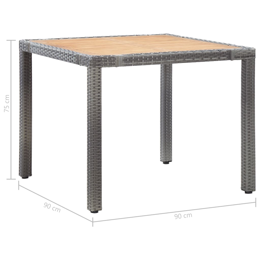 Set da Pranzo da Giardino 5 pz con Cuscini in Polyrattan Grigio - homemem39