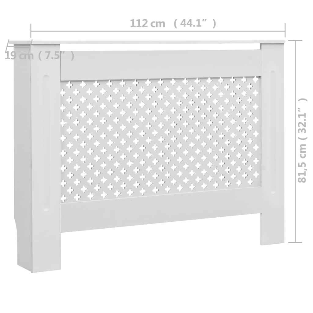 Coperture per Radiatori 2 pz Bianche 112x19x81,5 cm in MDF - homemem39