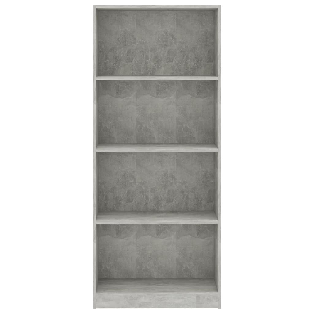 Libreria a 4 Ripiani Grigio Cemento 60x24x142 cm in Truciolato - homemem39