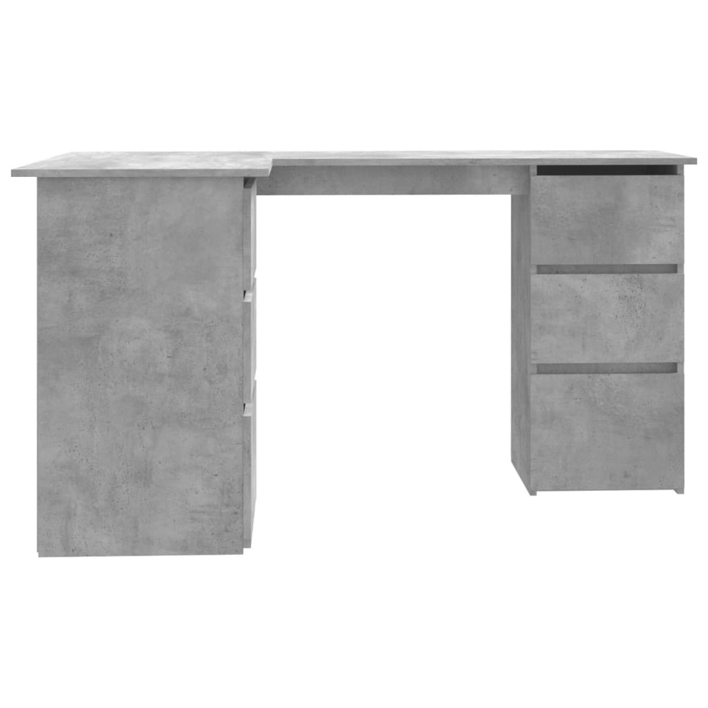 Scrivania Angolo Grigio Cemento 145x100x76 cm Legno Multistrato - homemem39