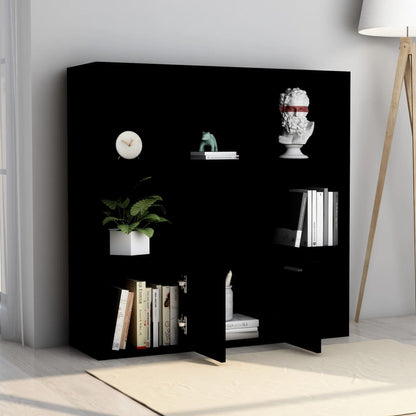 Libreria Nera 98x30x98 cm in Legno Multistrato - homemem39