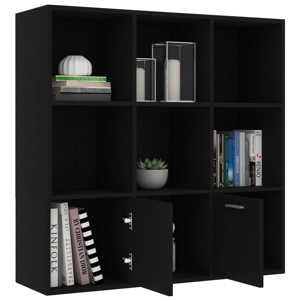 Libreria Nera 98x30x98 cm in Legno Multistrato - homemem39