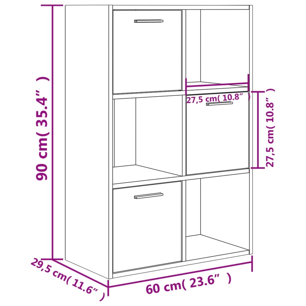 Armadietto Grigio Cemento 60x29,5x90 cm in Legno Multistrato - homemem39