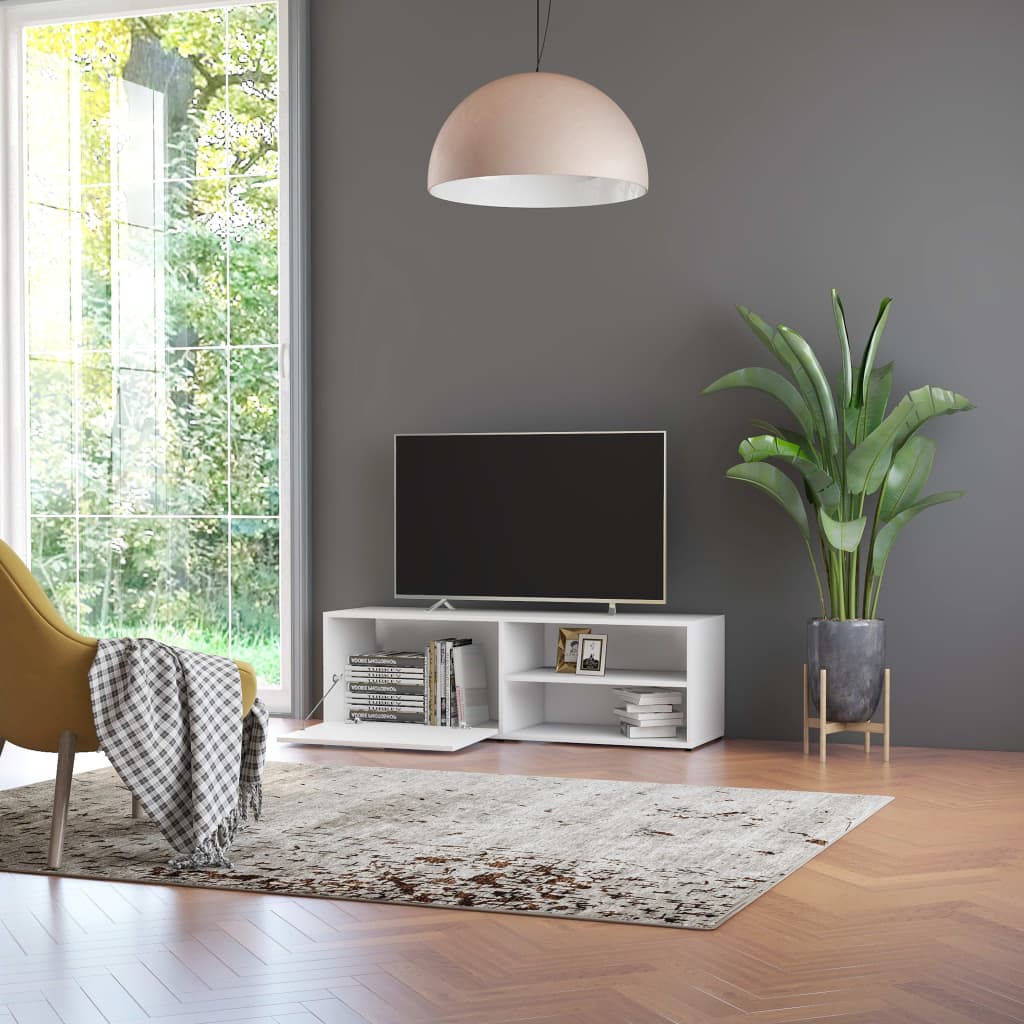 Mobile Porta TV Bianco 120x34x37 cm in Legno Multistrato - homemem39