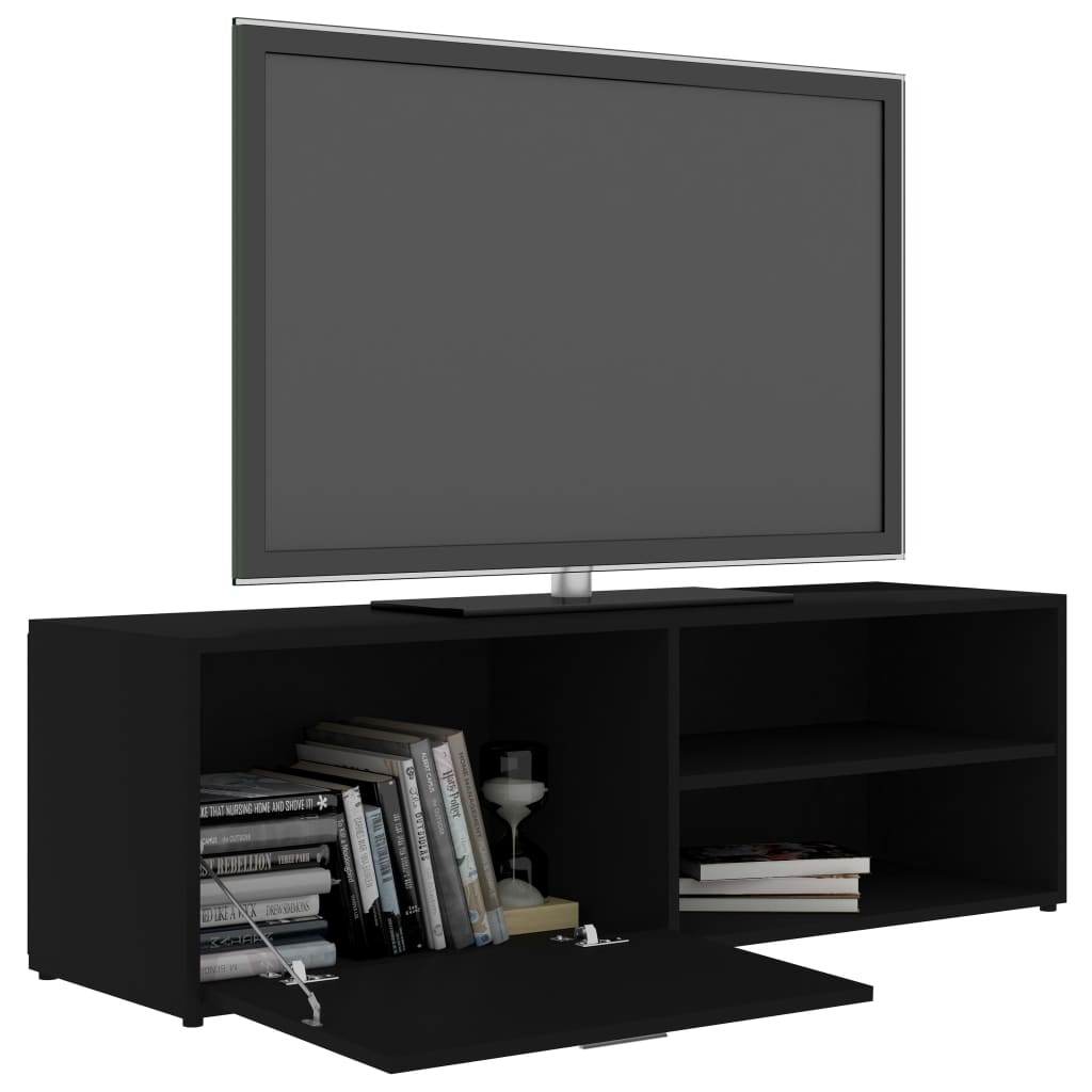 Mobile Porta TV Nero 120x34x37 cm in Legno Multistrato - homemem39