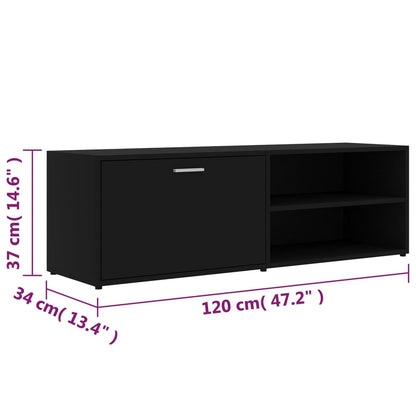 Mobile Porta TV Nero 120x34x37 cm in Legno Multistrato - homemem39