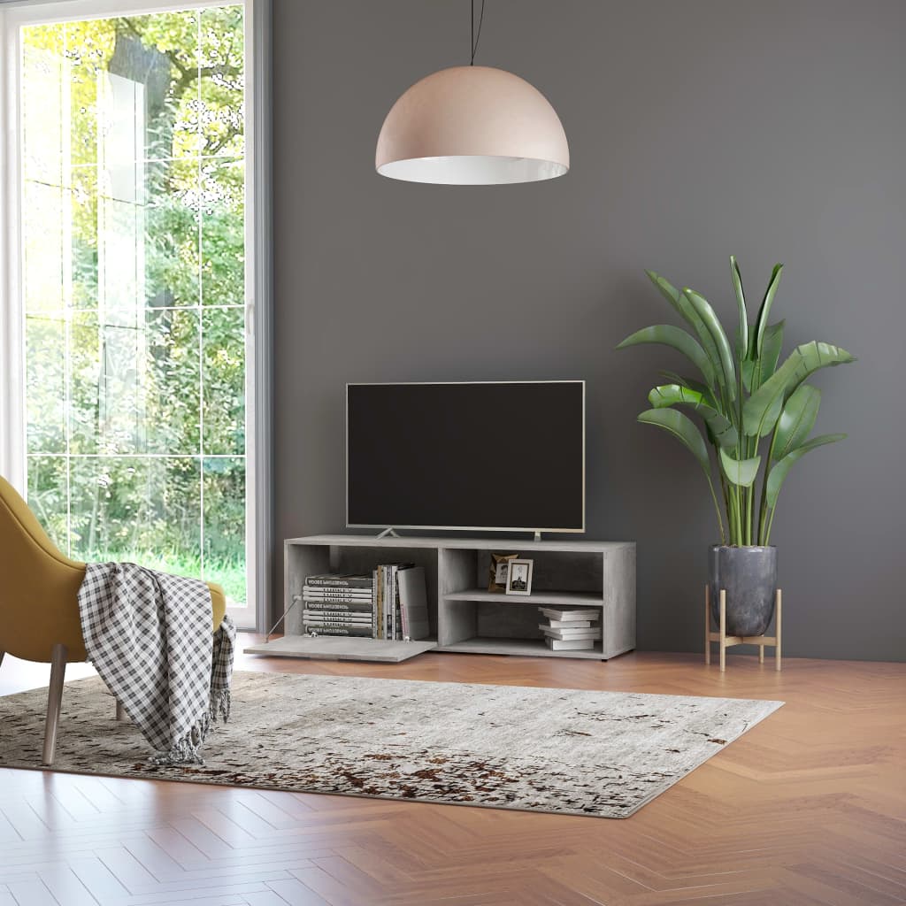 Mobile Porta TV Grigio Cemento 120x34x37cm in Legno Multistrato - homemem39