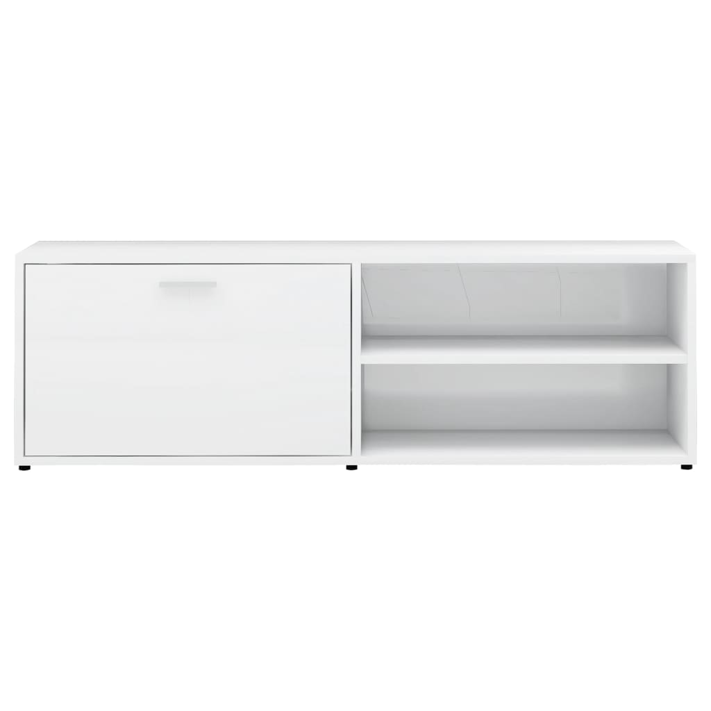 Mobile Porta TV Bianco Lucido 120x34x37 cm in Legno Multistrato - homemem39