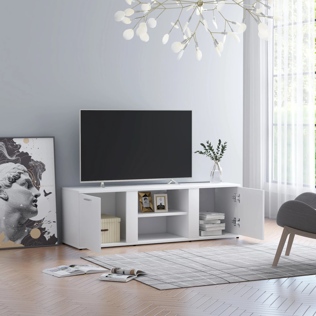 Mobile Porta TV Bianco 120x34x37 cm in Legno Multistrato - homemem39