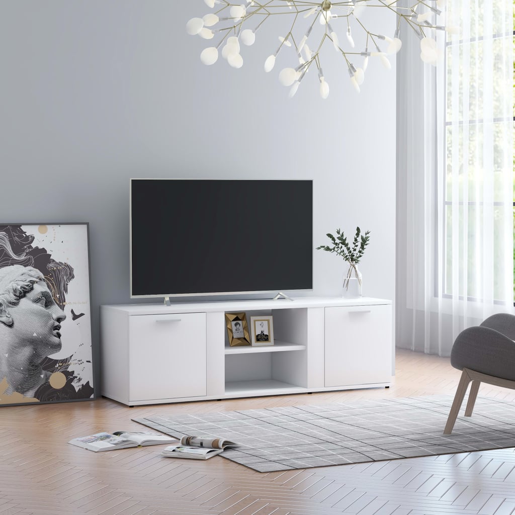 Mobile Porta TV Bianco 120x34x37 cm in Legno Multistrato - homemem39