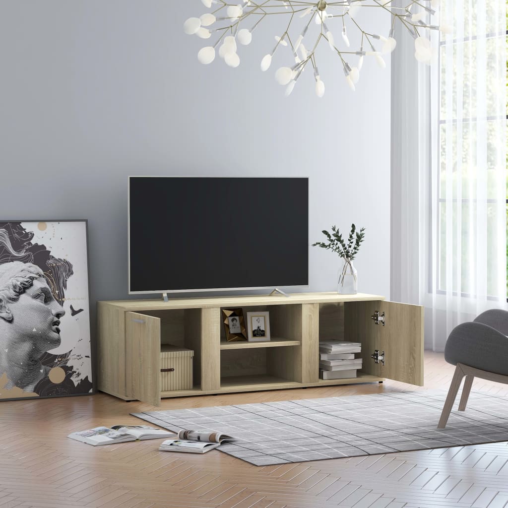 Mobile Porta TV Rovere Sonoma 120x34x37 cm in Legno Multistrato - homemem39