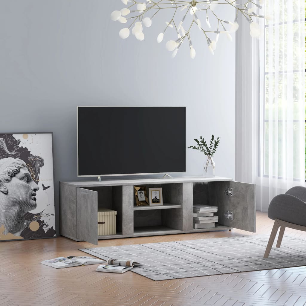 Mobile Porta TV Grigio Cemento 120x34x37cm in Legno Multistrato - homemem39