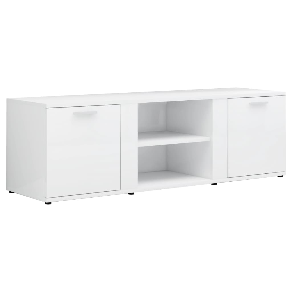 Mobile Porta TV Bianco Lucido 120x34x37 cm in Legno Multistrato - homemem39