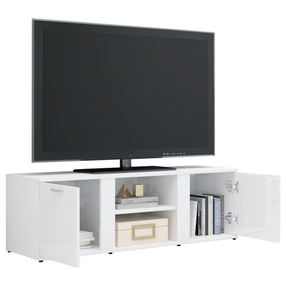 Mobile Porta TV Bianco Lucido 120x34x37 cm in Legno Multistrato - homemem39