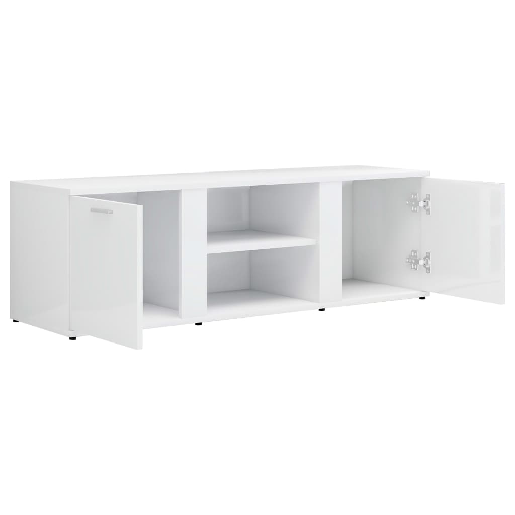 Mobile Porta TV Bianco Lucido 120x34x37 cm in Legno Multistrato - homemem39