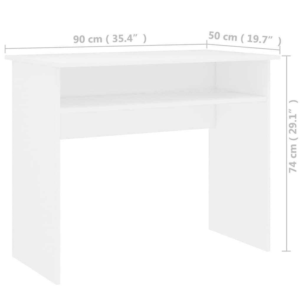 Scrivania Bianca 90x50x74 cm in Legno Multistrato - homemem39