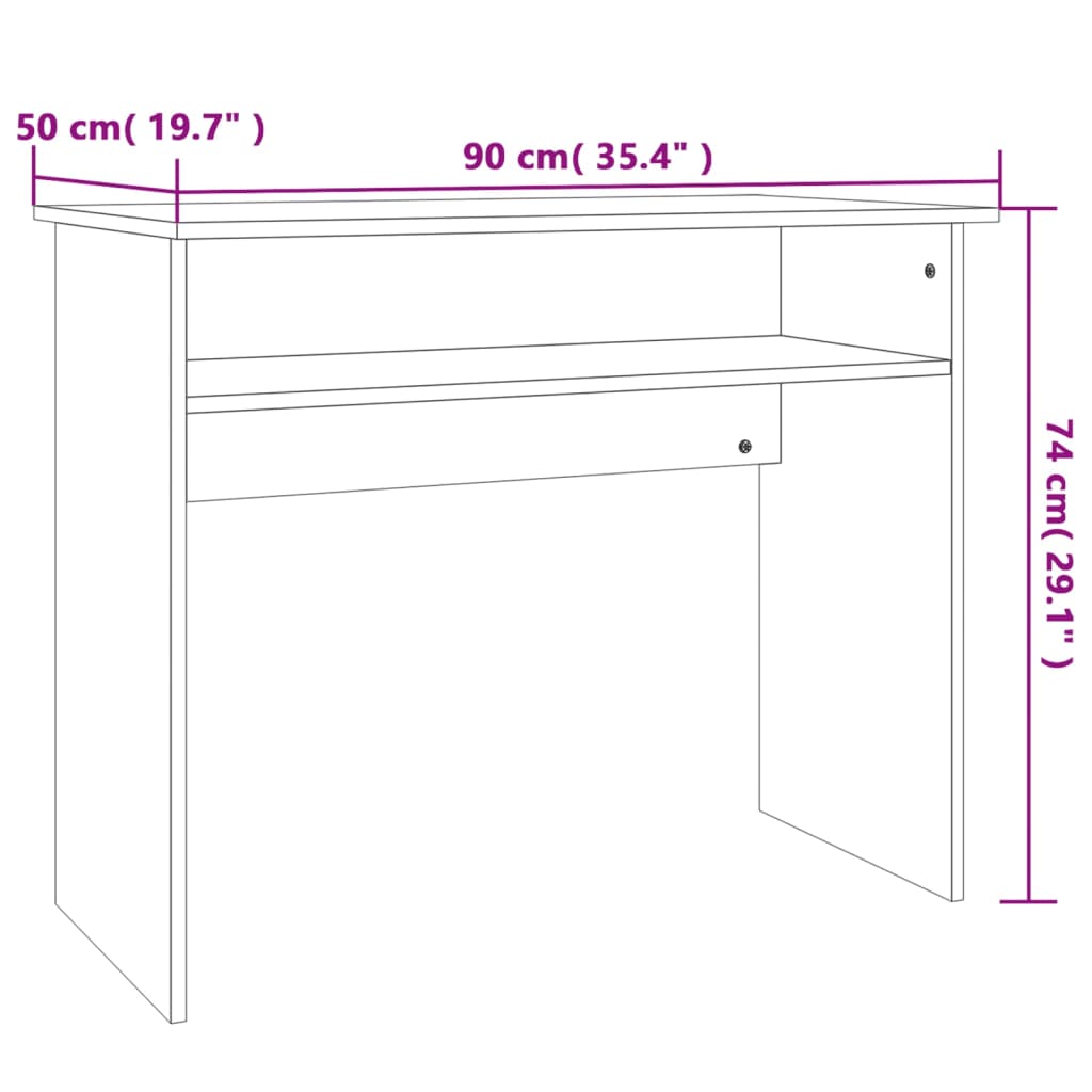 Scrivania Rovere Sonoma 90x50x74 cm in Legno Multistrato - homemem39