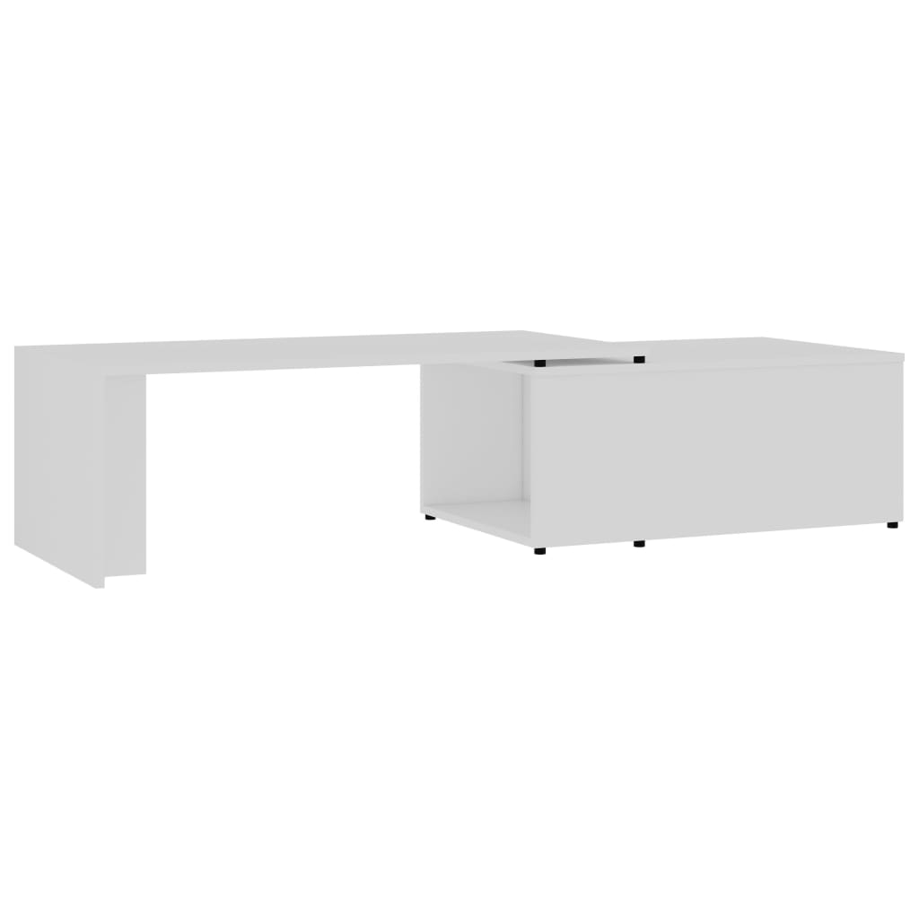 Tavolino da Salotto Bianco 150x50x35 cm in Legno Multistrato - homemem39
