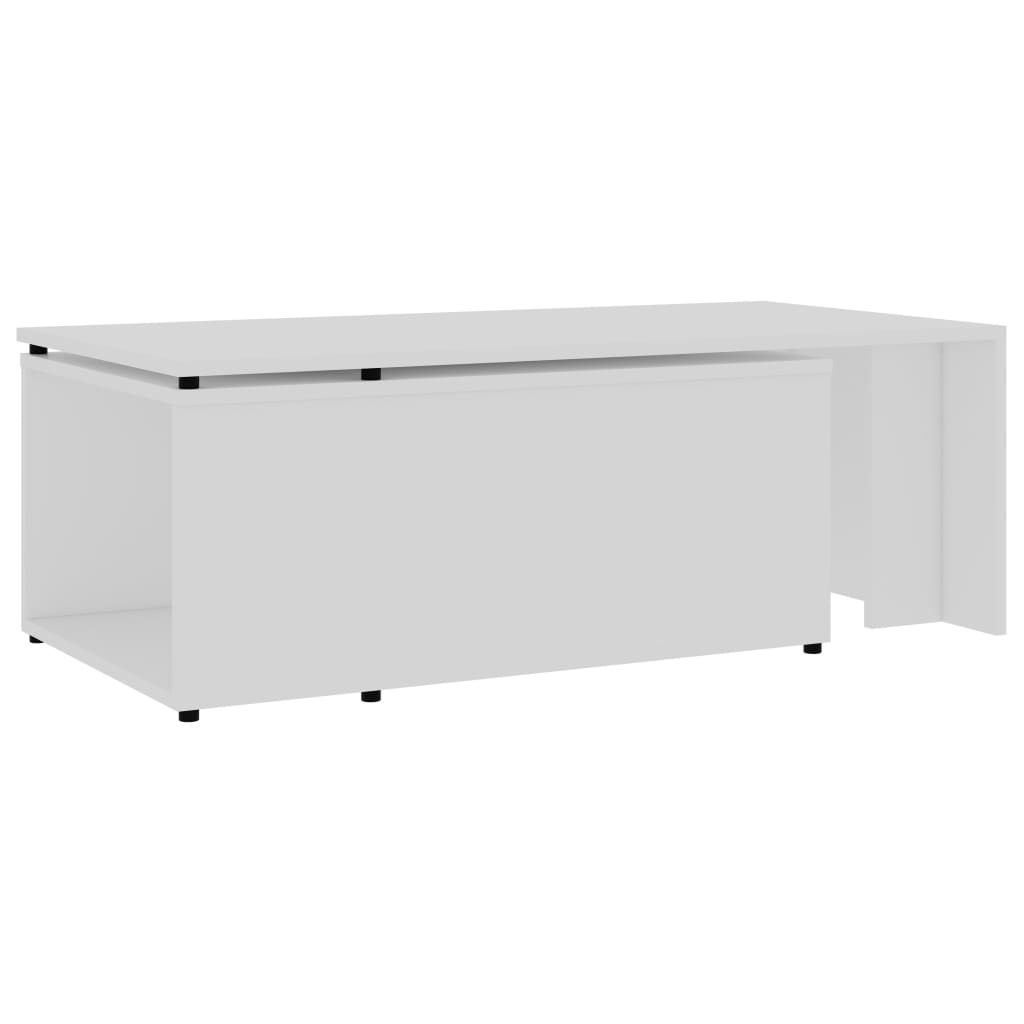 Tavolino da Salotto Bianco 150x50x35 cm in Legno Multistrato - homemem39