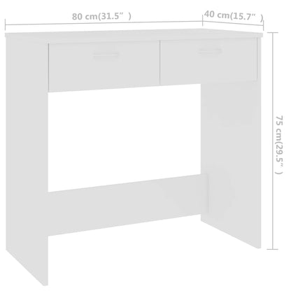 Scrivania Bianca 80x40x75 cm in Legno Multistrato - homemem39