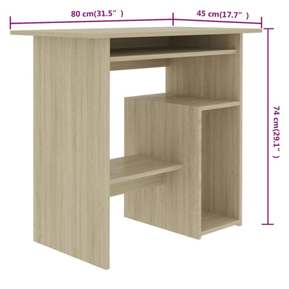 Scrivania Rovere Sonoma 80x45x74 cm in Truciolato - homemem39