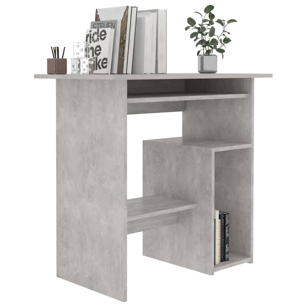 Scrivania Grigio Cemento 80x45x74 cm in Legno Multistrato - homemem39