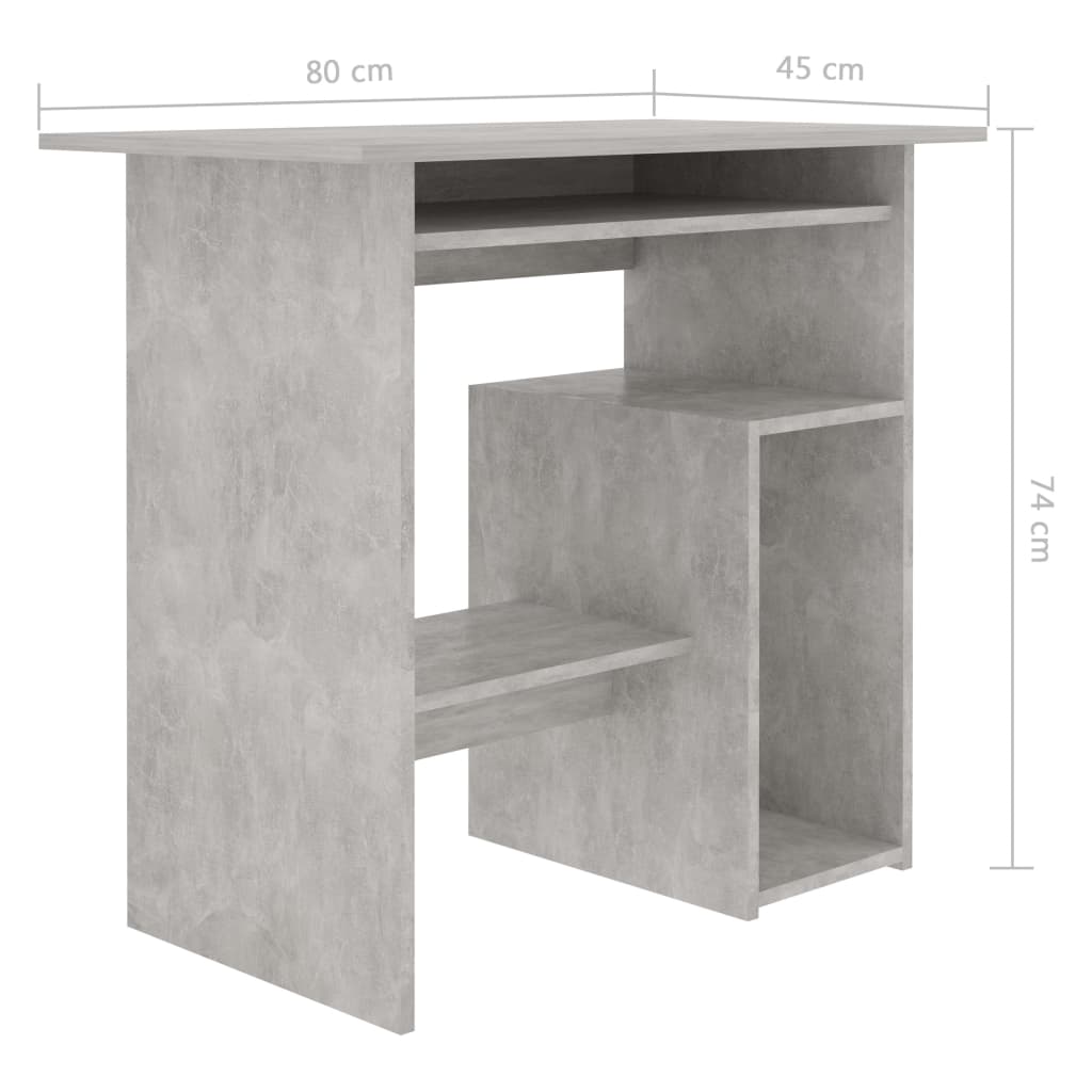 Scrivania Grigio Cemento 80x45x74 cm in Legno Multistrato - homemem39