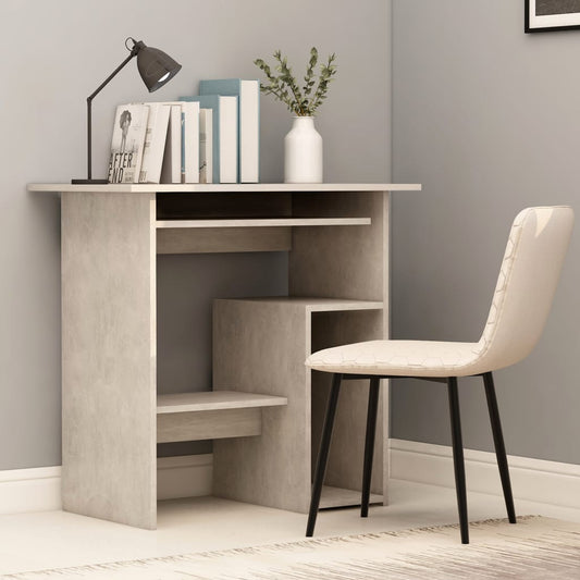 Scrivania Grigio Cemento 80x45x74 cm in Legno Multistrato - homemem39